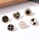 Metal Color-retaining Shirt Button Women's Clothes Cardigan High-end Metal All-match Enamel Chanel Heart Button