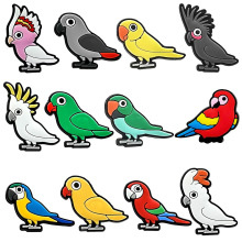 亚马逊热款卡通可爱鹦鹉小鸟创意造型百搭装饰洞洞鞋鞋花鞋扣鞋饰