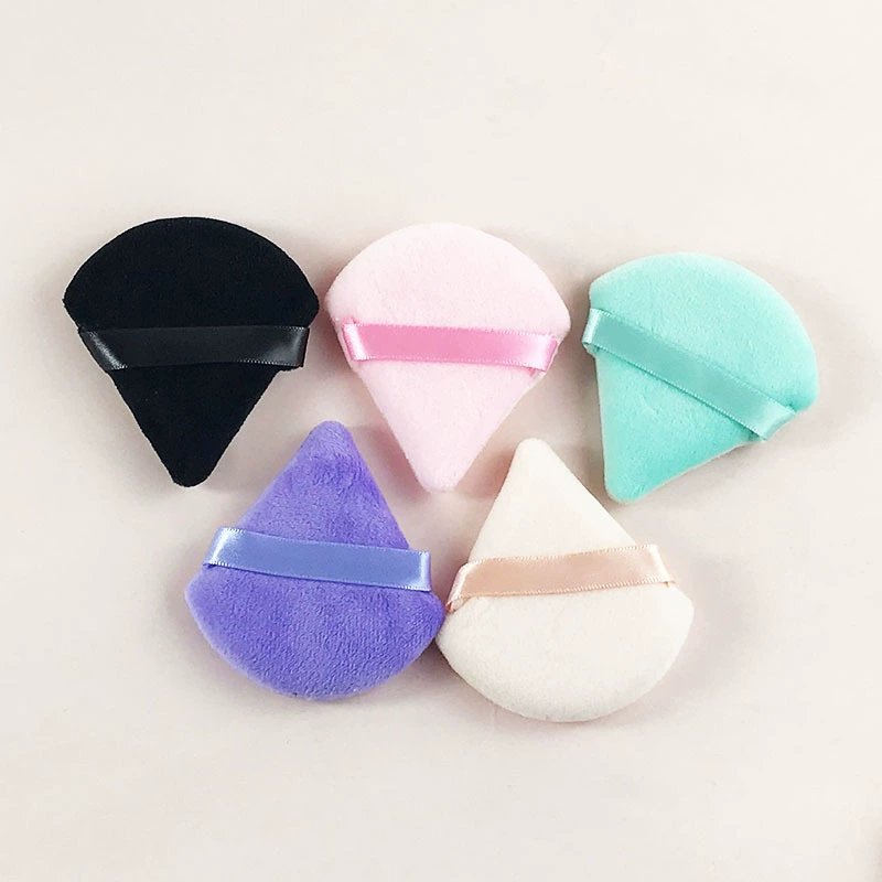 Soft makeup sponge set, square & triangular double-sided powder puffs, assorted colors