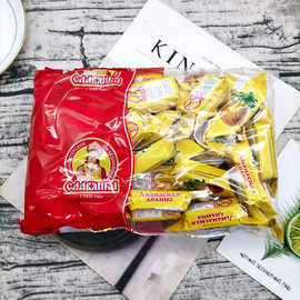 俄罗斯进口斯拉夫菠萝味威化500g/袋 休闲零食糖果批发一件代发