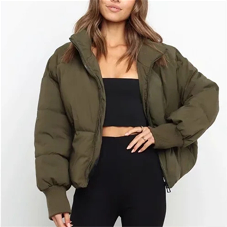 2023 invierno nuevo europeo y americano de moda elegante suelta adelgazante abrigo de pan caliente corto perezoso abajo abrigo de algodón acolchado image 3