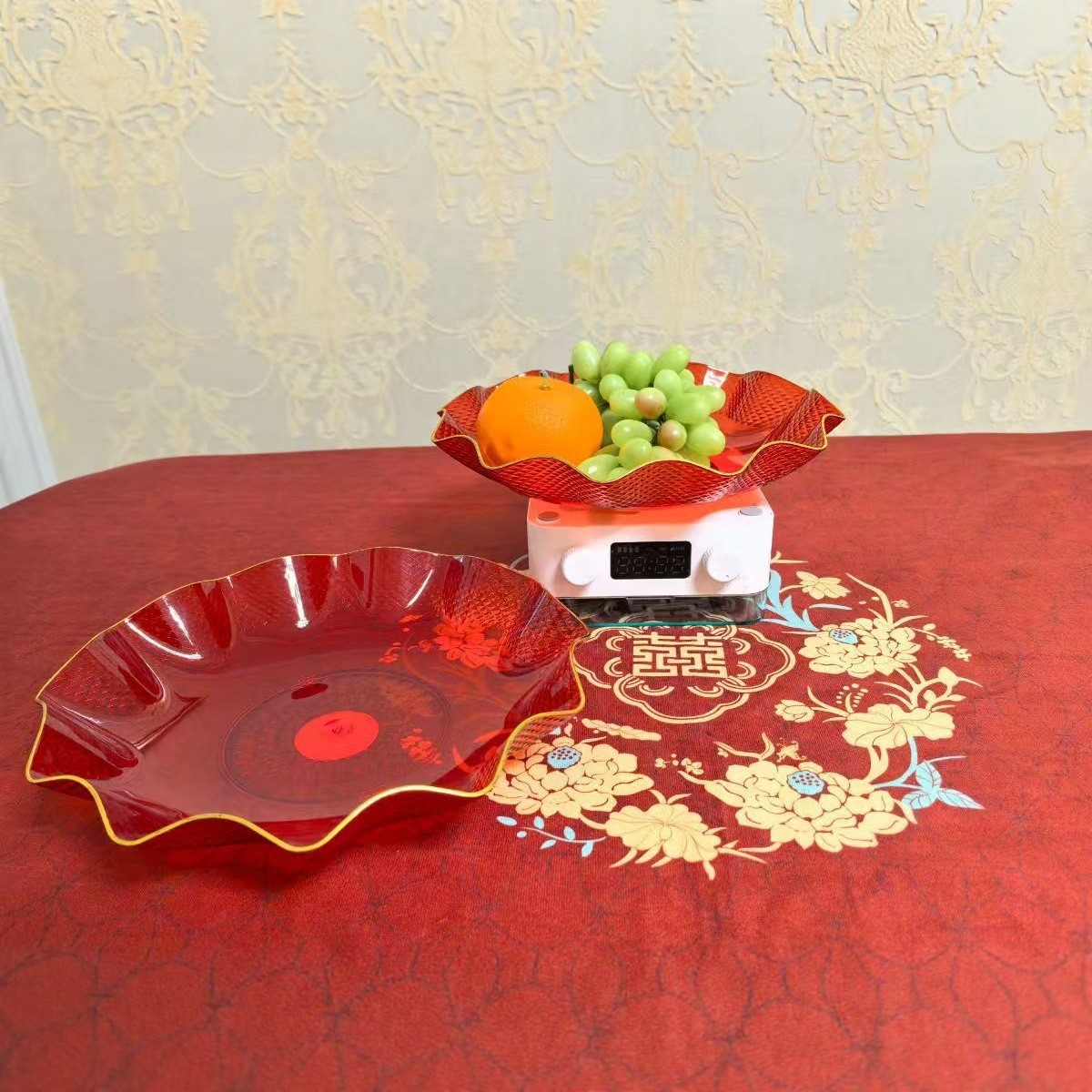 16 tipos de platos de frutas-1 mesa de comedor familiar transparente de lujo ligero, platos de bocadillos, platos de frutas, platos de dulces y nueces, grandes almacenes al por mayor image 35