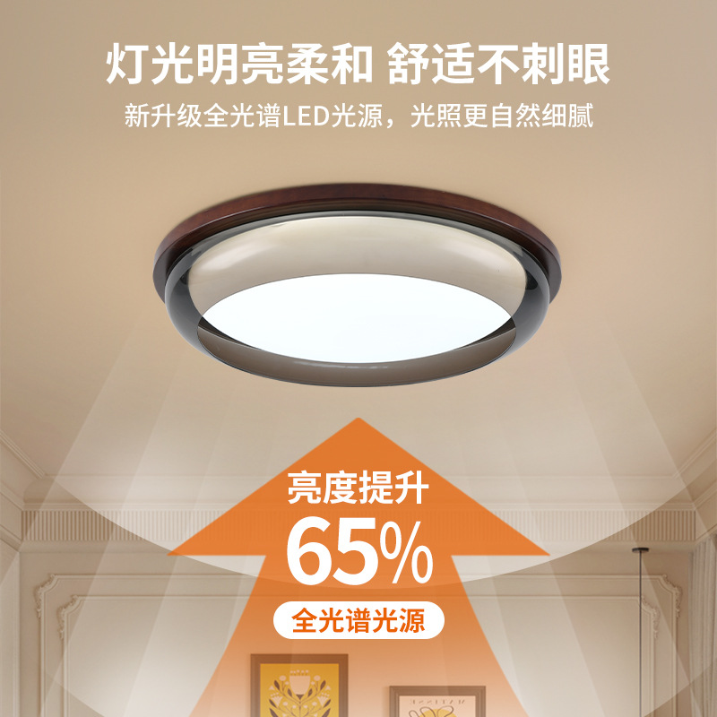 Gu casa antigua lámpara de techo de dormitorio de color nuez atmósfera de lujo ligero doméstico de lujo de lujo de alto nivel luminaria 357L