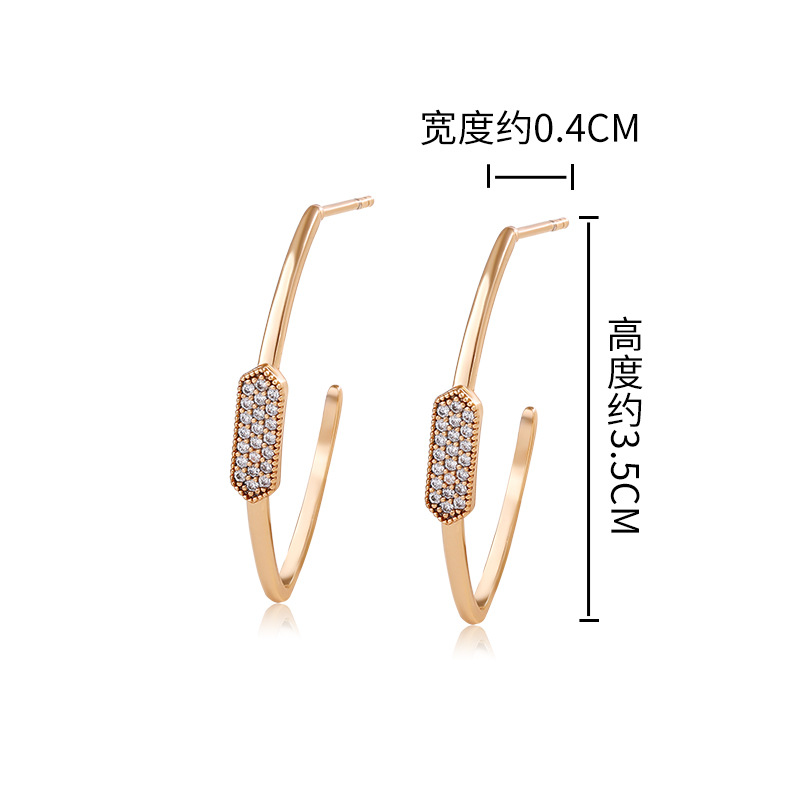 Joyería de Xuping simple en forma de V pendientes elegantes de moda femenina pendientes de diseño de nicho transfronterizo europeo y americano al por mayor