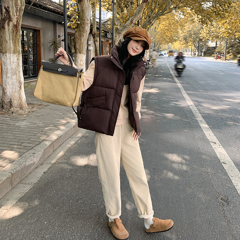 欧货羽绒棉服马甲女中长款2025秋冬爆款立领休闲百搭保暖马夹坎肩|undefined