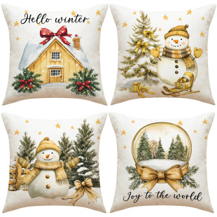 2024 New Christmas Pillow Case Amazon Cross-border Home Decoration Pillow Case Living Room Sofa Bedroom Cushion Cover