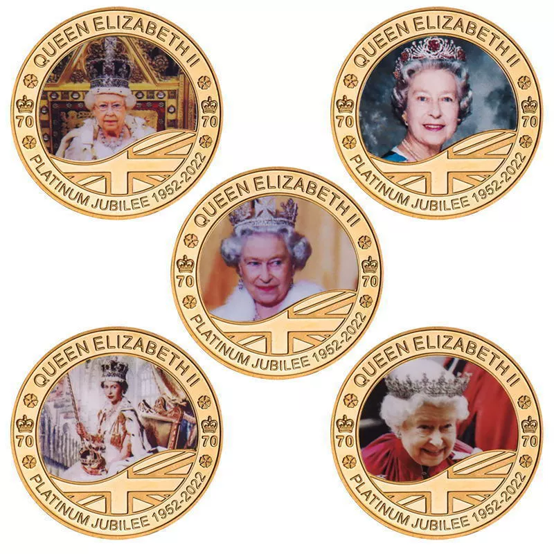 Spot Foreign Trade British Elizabeth Queen Memorial Coin Collection Gift Electroplating Memorial Metal Crafts