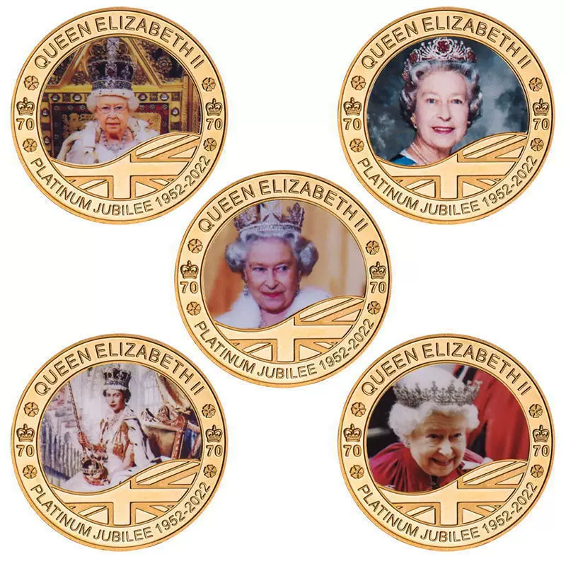 Spot Foreign Trade British Elizabeth Queen Memorial Coin Collection Gift Electroplating Memorial Metal Crafts