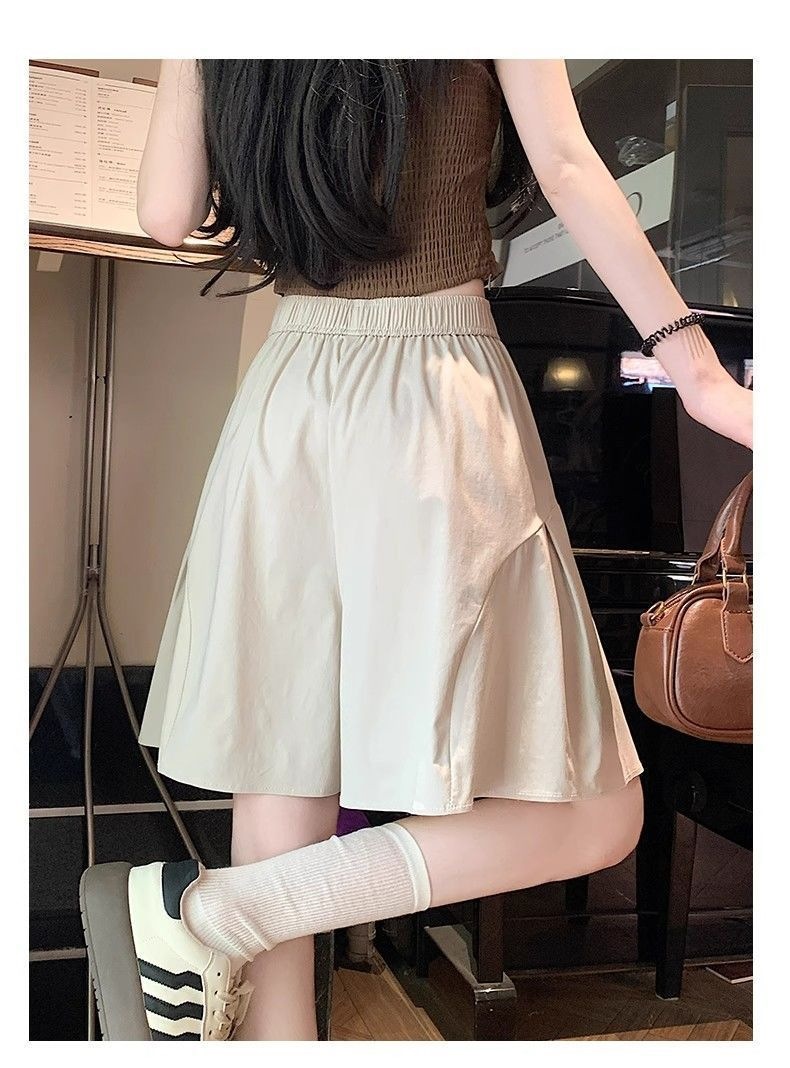 Quần short nữ ống rộng cạp cao mùa hè 2026 siêu rộng dáng suông che khuyết điểm — B5-05=giá trị thông số Kd, (cài 2), Màu đen (Single), Hạnh sắc+Hạnh sắc (hai cái trang phục), Đen+Kaki (2 bộ) chi tiết 22