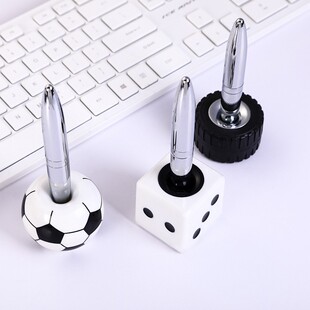 Factory Direct Delivery Bank Hotel Counter Magnetic Floating Oil Pen Football Tire Dice Style Desk Pen Promotion Can Be Customized with Logo