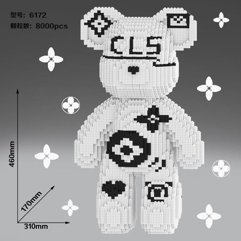 Compatible con Lego pequeñas partículas ensambladas juguete Super blanco oso violento bloques de construcción grande decoración piso adulto alta dificultad rompecabezas