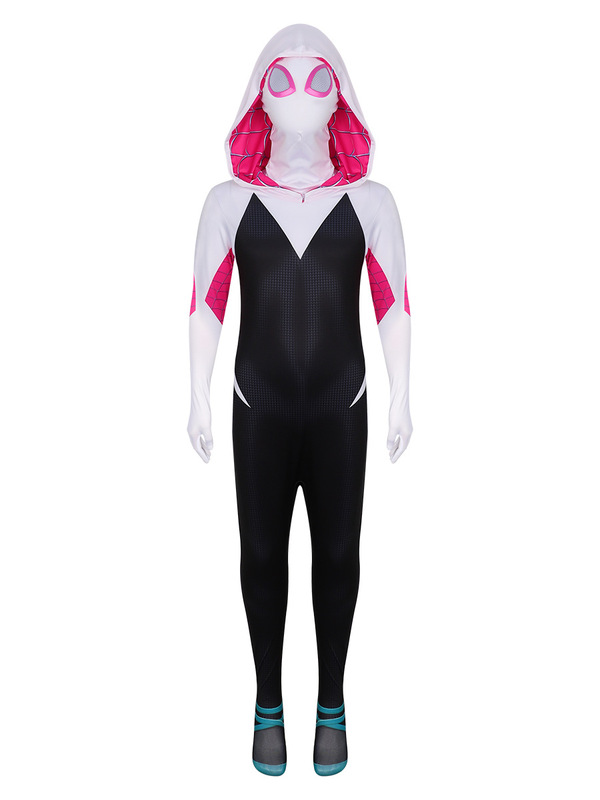 グウェンスパイダータイツマンコス衣装パラレルユニバース服コスプレジャンプスーツ子供大人の衣装|undefined
