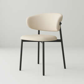 定制奶油风白色意餐椅家用现代简约设计师椅子靠背餐桌椅餐厅凳子