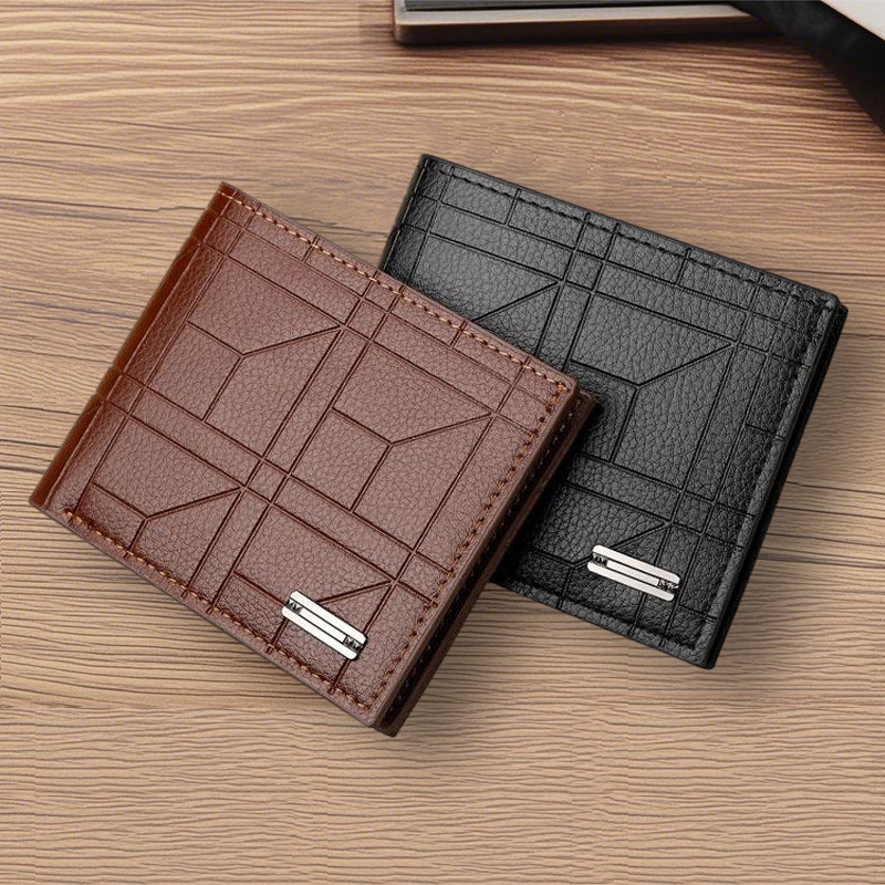 【Cross-Border Hot Item】Men's Short Wallet, New Model, Large Capacity, Multiple Card Slots, Horizontal Style, Soft Leather Wallet