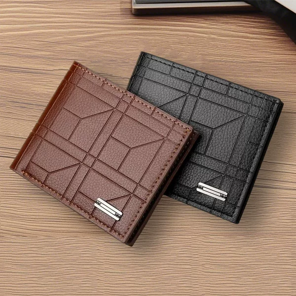 【Cross-Border Hot Item】Men's Short Wallet, New Model, Large Capacity, Multiple Card Slots, Horizontal Style, Soft Leather Wallet