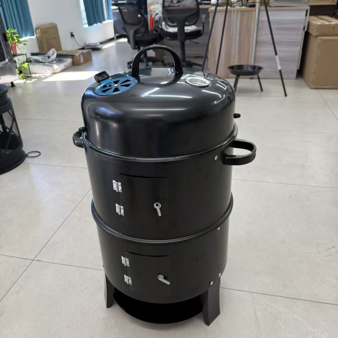 现货加厚烟熏炉户外烤肉熏肉烧烤炉三层可拆分可叠装烧炉批发