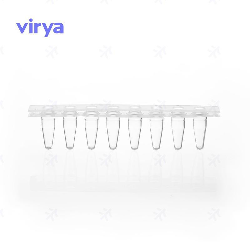 ViryaPCR耗材3310223 0.2mlPCR 8联排管盖，孔型平盖，透明管