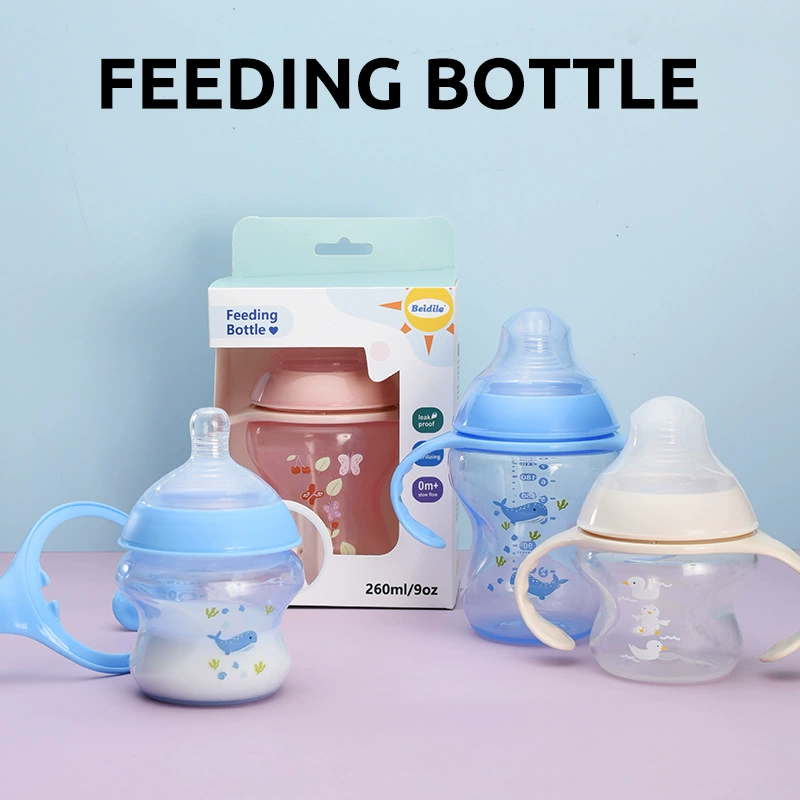 Трансграничные популярные детские бутылочки для младенцев и детей младшего возраста для питья молока, супермягкая соска для грудного молока, антиколиковая и антипадающая ручка для новорожденных.