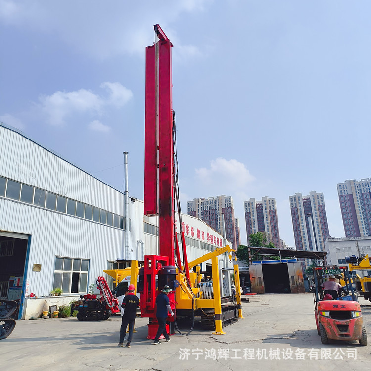 双卷扬CFG中心孔灌浆打桩机 履带地基长螺旋钻孔机 双电机打孔快
