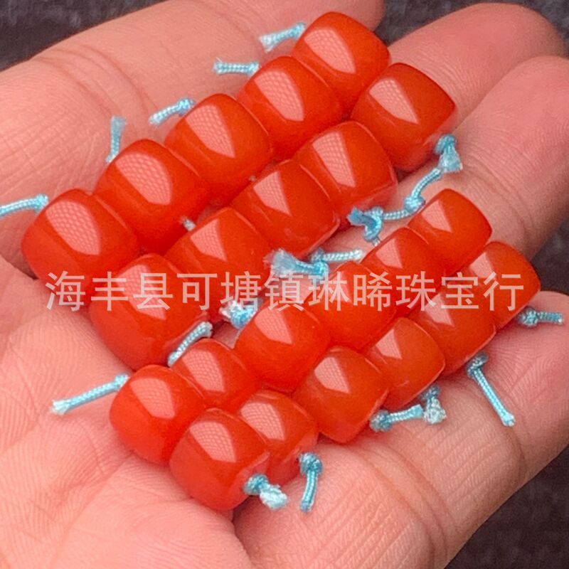 Quartzite Optimized South Red Cherry Red Straight Cut Old Type with Beads Waist Beads Loose Bead Beeswax Turquoise Wenplay Star Moon Accessories