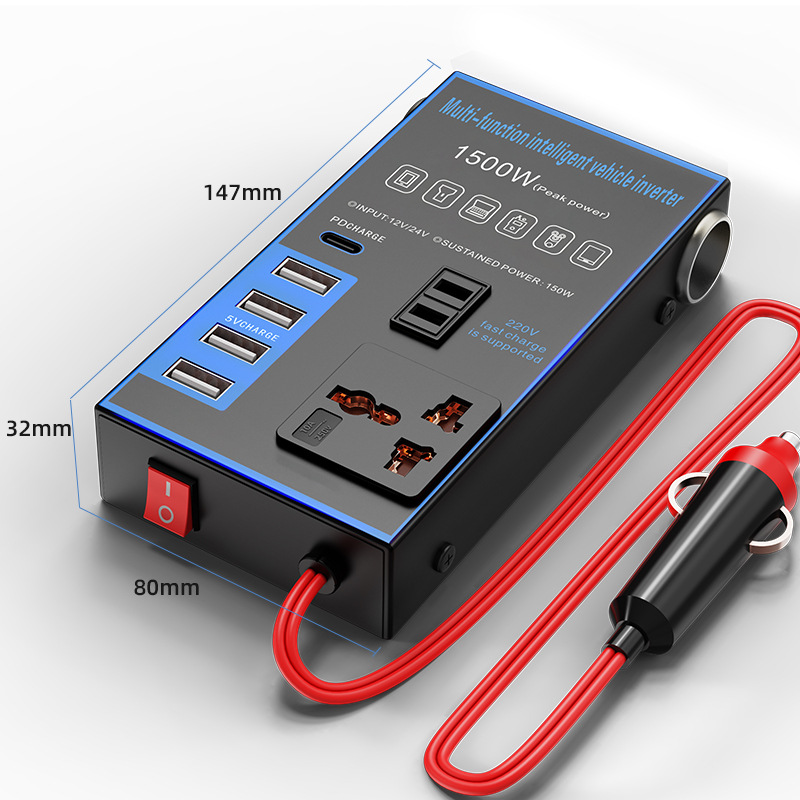 12V 24V a 220V inversor multifuncional para automóviles y camiones convertidor de alta potencia cargador universal image 5