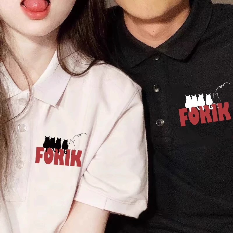 Особенно разные интернет-красные пары наряд лето 2025 новая корейская футболка с короткими рукавами рубашка поло французский костюм