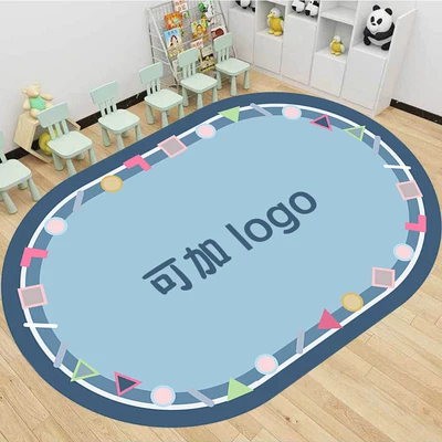 Avtomobil döşəmə paspasları, Mat, Kindergarten Game Mat - light-blue-shape-80cm120cm-crystal-velvet