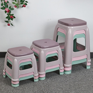 Thickened Plastic Stool for Home Use, Shoe-Changing Stool, Children's Small Square Stool, Writing Chair, Economical Living Room Plastic Stool, Dining Table Chair