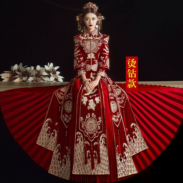 Red shawl 504 hot diamond without tiara