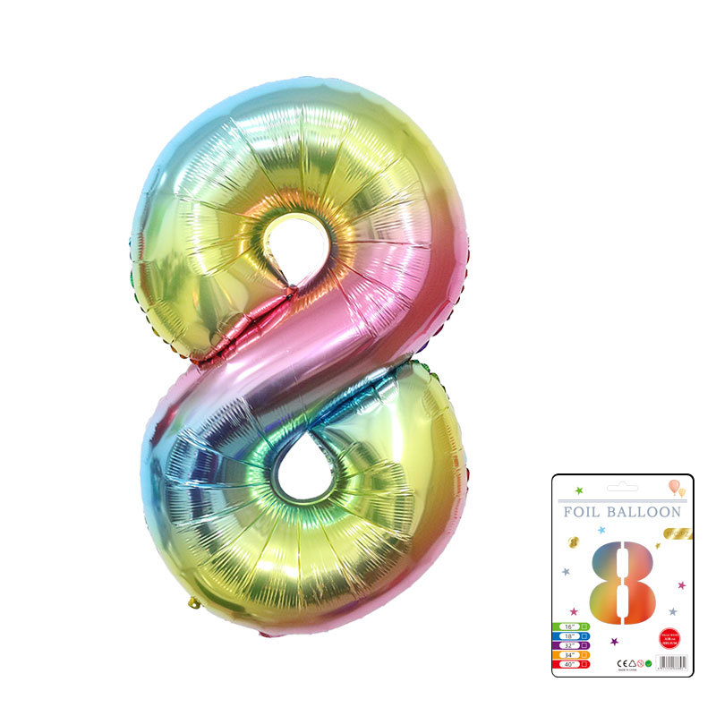 Globo digital de 32 pulgadas, embalaje de tarjeta de papel independiente, versión estadounidense, película de aluminio delgada, embalaje fino, papel de aluminio, globo de cumpleaños