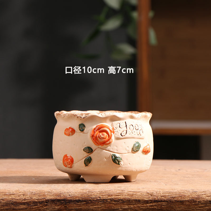 Macetas suculentas a la parrilla a mano, venta especial de cerámica, terraza para el hogar, terracota, cerámica pequeña, venta al por mayor