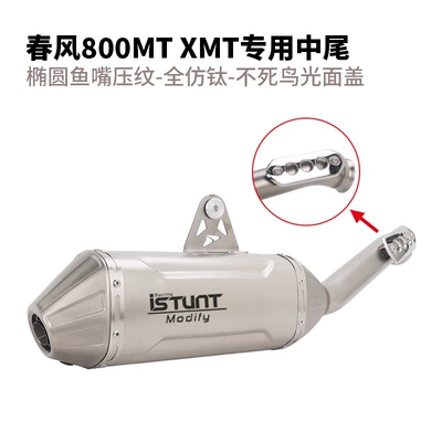 Suitable for motorcycle CFMOTO 800MTX exhaust pipe modification and CFMOTO 1000M tail section exhaust pipe modification (Motorcycle exhaust pipe) - cfmoto-800mtx-special-rear-fairing-oval-fish-mouth-full-titanium-imitation-embossed-with-phoenix-glossy-cover