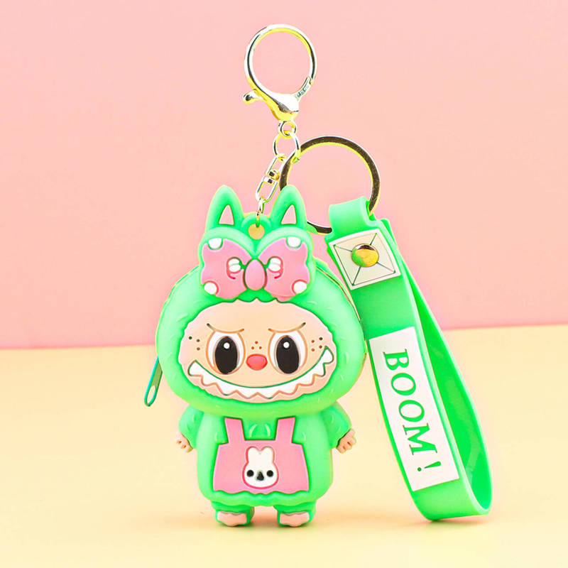 新しいラブブキーホルダーミニ財布漫画シリコン製小型財布イヤホンバッグ収納バッグ斜め掛けバッグ|undefined