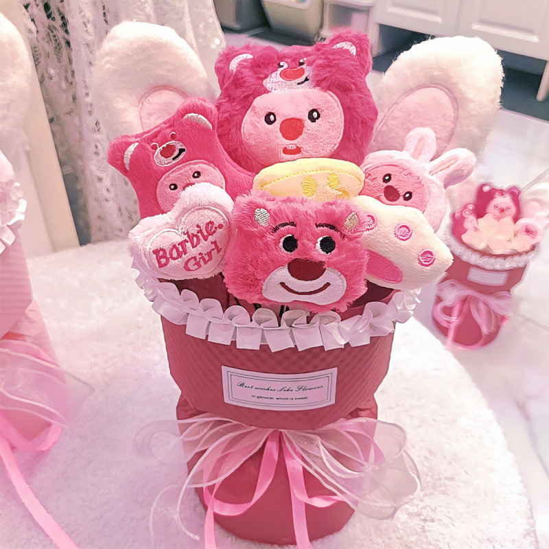 Regalo de Año Nuevo, muñeca Kuromi, ramo de dibujos animados, flor eterna, regalo de cumpleaños para niñas y novias