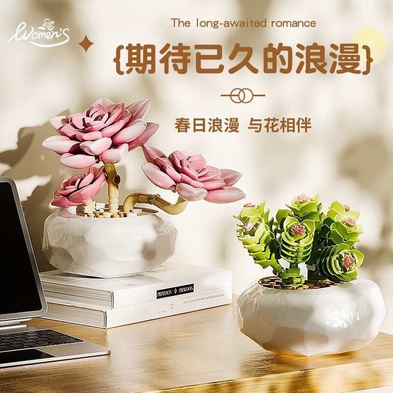 ペンローズ多肉植物ビルディングブロック花植物ビルディングブロック鉢植えデスクトップ装飾品ホリデーギフトビルディングブロック|undefined