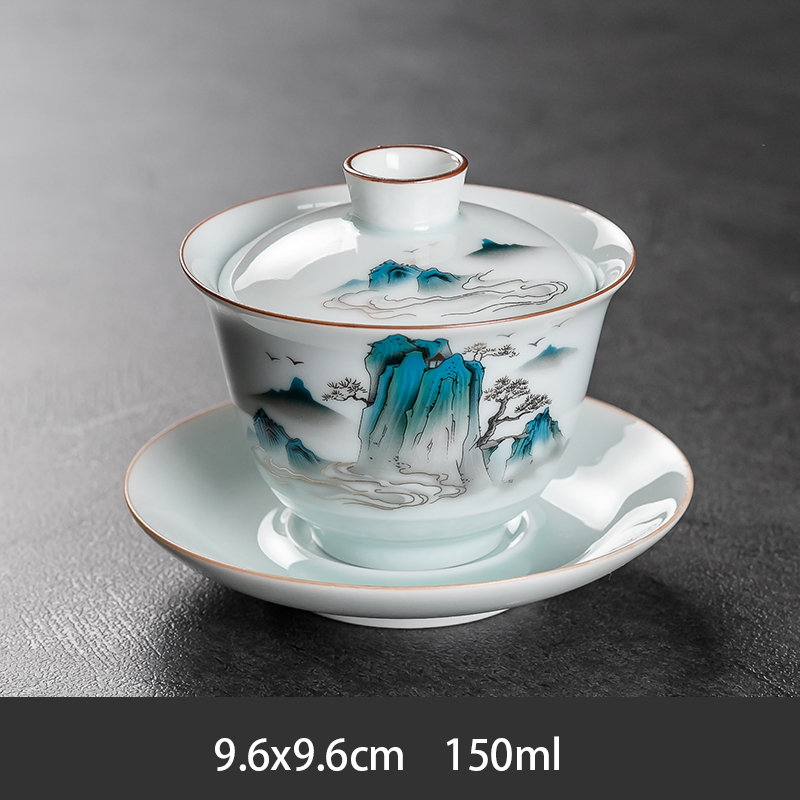 키가 큰 스타일 - 화려한 산과 강의 삼차이 그릇