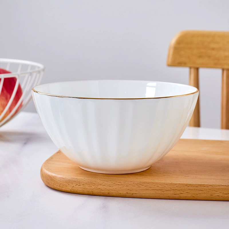 Японский стиль миска кухонная простая Jingdezhen керамическая миска светлая роскошь европейский стиль золотое ободок костяной фарфор большая и маленькая солнечная миска