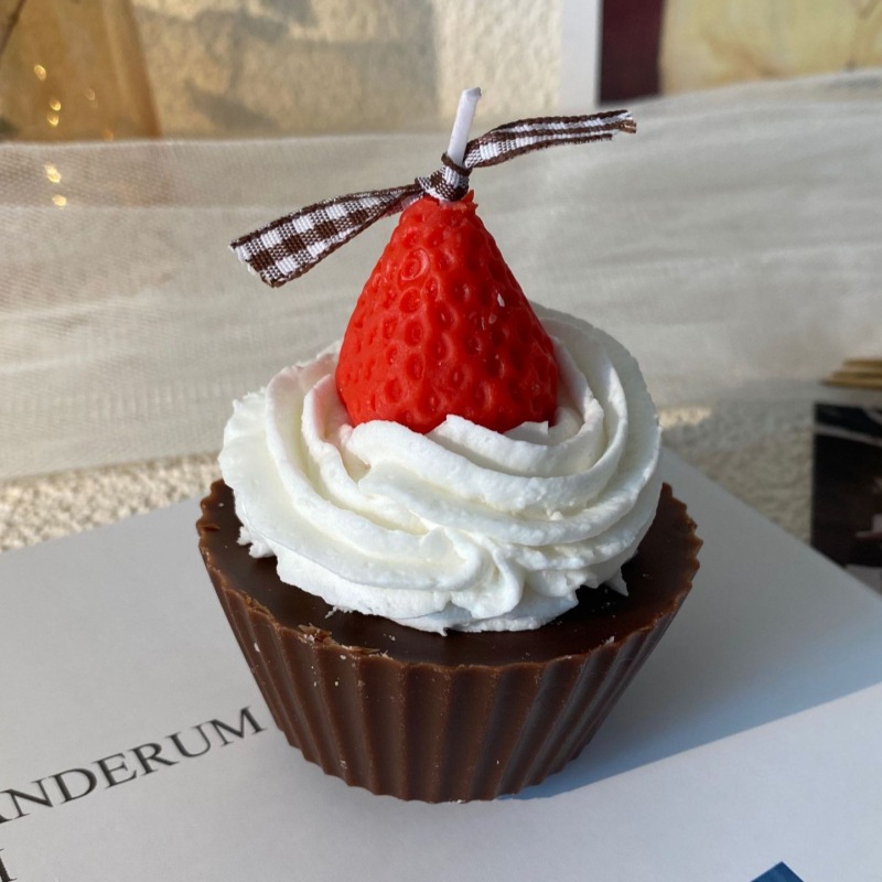 Taza de chocolate fresa muffin (6,5*6,5*7)