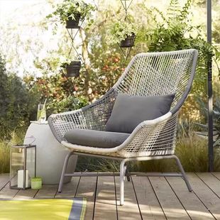 Balcony Table and Chair Rattan Chair Three-Piece Set Outdoor Leisure Chair Courtyard Single Leisure Furniture Terrace Sofa Rattan Chair