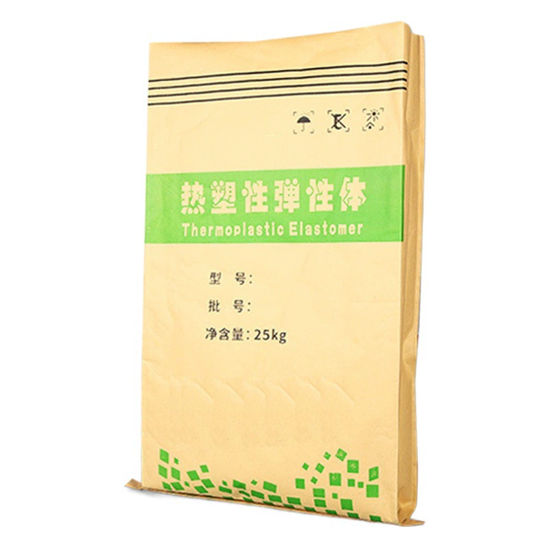 Бумажно-пластиковый композитный пакет для химической продукции 25kg Тканый пакет из крафт-бумаги с термопластичным эластомером