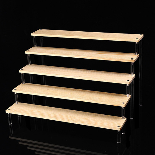 Acrylic storage and display box blind box figure multi-layer transparent plate stepped layered shelf display cabinet trapezoidal stand