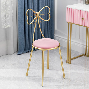 Butterfly Dressing Stool Backrest Chair Butterfly Chair Nail Art Shop Light Luxury Internet Trendy Stool Princess Style Makeup Stool for Girls