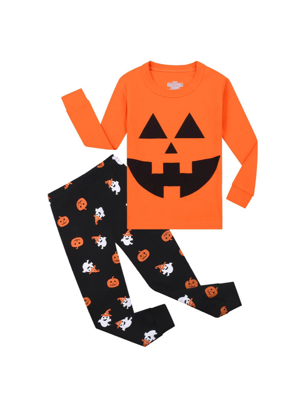 ハロウィンボーンスクーター男の子パジャマ長袖糸綿子供用ホーム服空調服|undefined