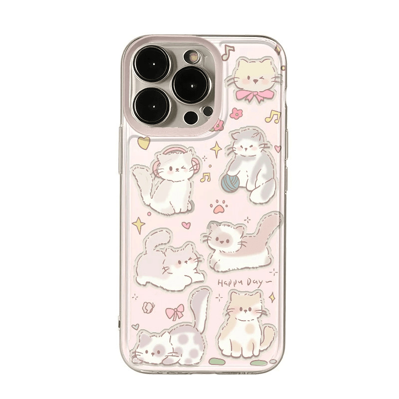多只可爱猫咪适用苹果16PROMAX手机壳iPhone15创意14全包13软壳12|undefined