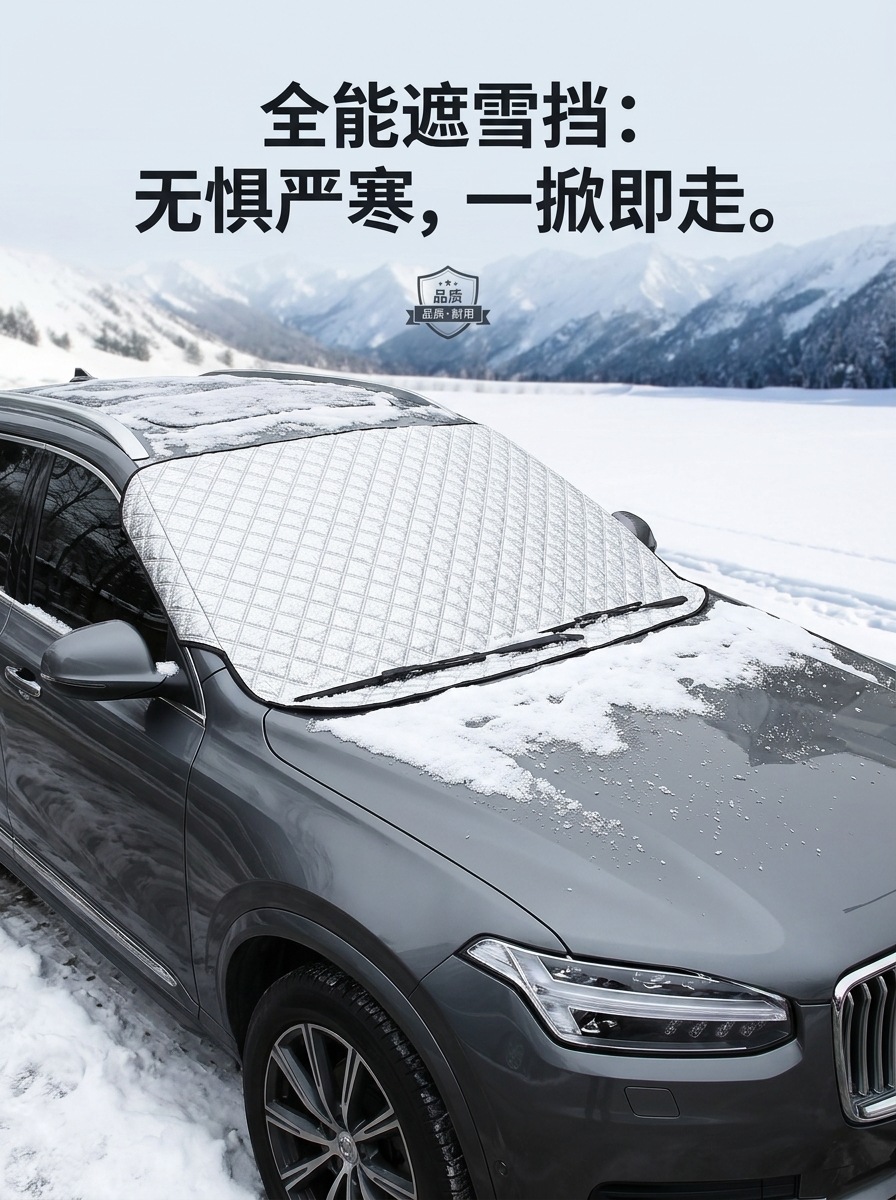 Car snow cover, front windshield anti-freeze cover, windshield anti-frost and anti-snow cover, thickened winter windshield cover, snow shield, sunshade