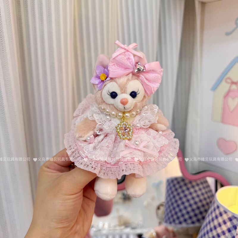玲娜貝児の青い真珠のお姫様のスカートはぬいぐるみのかばんをつけてキーホルダーのメーカーを包んで直接販売します。|undefined