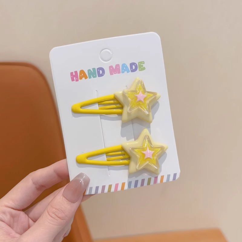 Niños lindos clips de cabello suave estrella de dibujos animados clips de pestañas niñas dulces no dañan el cabello lateral clip de cabello rotos boca de pato
