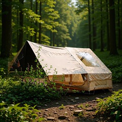 Gouyu充气帐篷二合一带拓展气柱小屋加厚牛津布防晒黑胶防雨野营