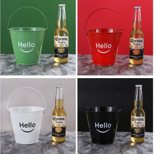 Bar KTV ice bucket creative handle snack bucket French fries bucket ice grain ice cube beer bucket hello cucumber bowl commercial