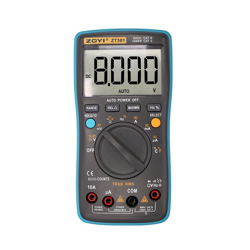 Электрический измерительный мультиметр Zhongyi 8000 слов ZOYI ZT301 автоматический диапазон измерения температуры номер десять тысяч электрических счетчиков
